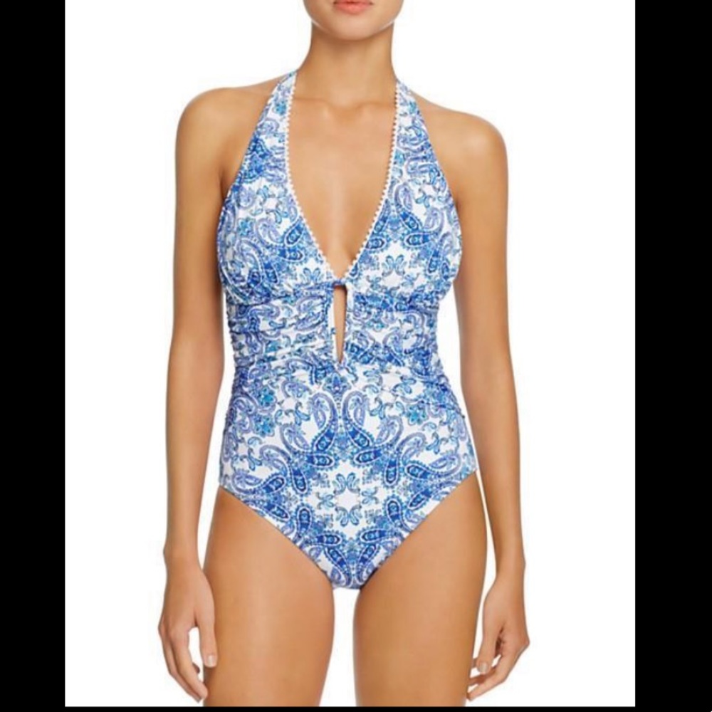 Slimming halter plunge one-piece swimsuit - NEW!